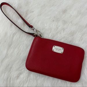 Red michael kors wristlet